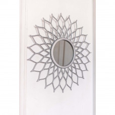 Круглое зеркало в серебряной декоративной раме Mast Silver 