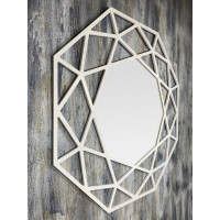 Зеркало восьмиугольное в белой раме Tissue White
